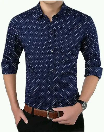 Men's Premium Dotted Long Sleeves Regular Fit Casual Shirts