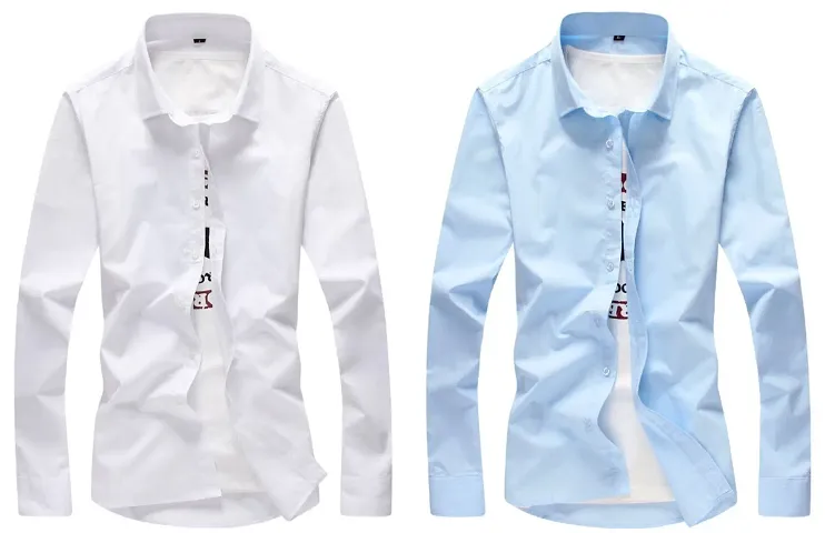 Mens Regular Fit Cotton Solid Casual Shirts Combo