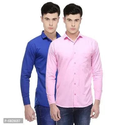 Pack Of 2 Cotton Shirts For Men-thumb0