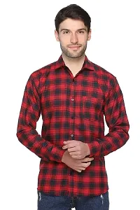 Comfortable Red Check Shirt For Men-thumb1