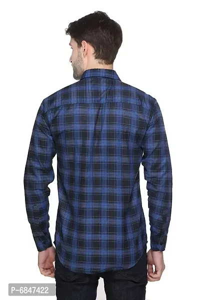 Blue Check shirt For Men-thumb2