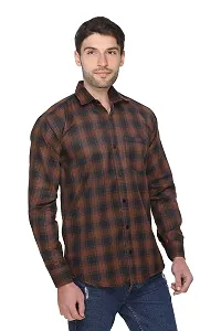 Brown Check shirt For Men-thumb2