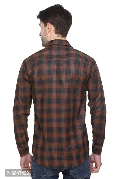 Brown Check shirt For Men-thumb2