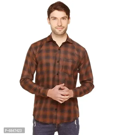 Brown Check shirt For Men-thumb0