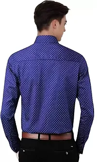 Stylish Navy Blue Printed Long Sleeves Shirt For Men-thumb1