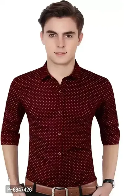 Maroon Cotton Casual Shirts For Men