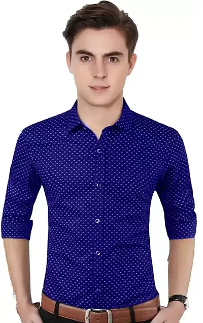 Men's Premium Dotted Long Sleeves Regular Fit Casual Shirts