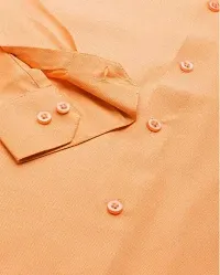 Reliable Peach Cotton Solid Long Sleeves Casual Shirt For Men-thumb1