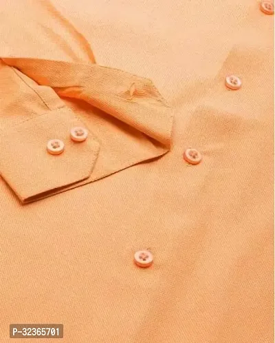 Reliable Peach Cotton Solid Long Sleeves Casual Shirt For Men-thumb2