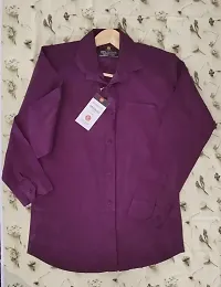 Reliable Purple Cotton Solid Long Sleeves Casual Shirt For Men-thumb4