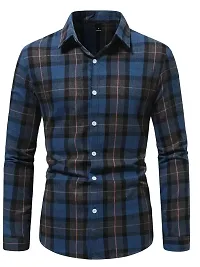 Reliable Multicoloured Cotton Checked Long Sleeves Casual Shirt For Men-thumb3