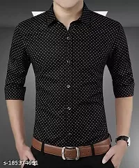 Reliable Black Cotton Printed Long Sleeves Casual Shirt For Men-thumb2