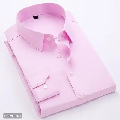 Reliable Pink Cotton Solid Long Sleeves Casual Shirt For Men