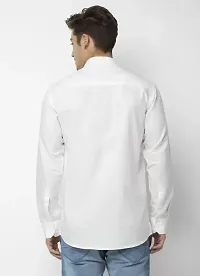 Reliable White Cotton Solid Long Sleeves Casual Shirt For Men-thumb2