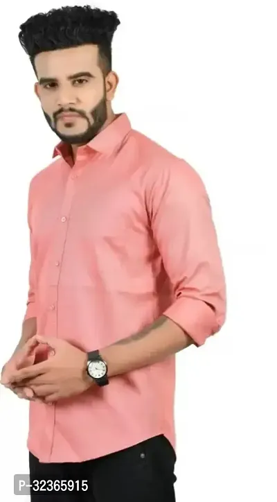 Reliable Red Cotton Solid Long Sleeves Casual Shirt For Men