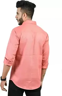 Reliable Red Cotton Solid Long Sleeves Casual Shirt For Men-thumb2