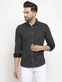 Reliable Black Cotton Blend Printed Long Sleeves Casual Shirt For Men-thumb1