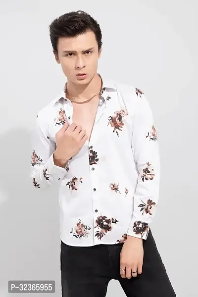 Reliable White Polycotton Printed Long Sleeves Casual Shirt For Men-thumb3