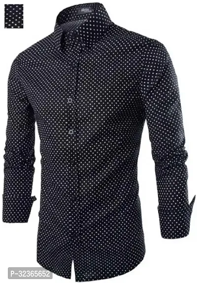 Reliable Black Cotton Printed Long Sleeves Casual Shirt For Men