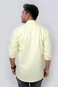 Reliable Yellow Cotton Solid Long Sleeves Casual Shirt For Men-thumb1