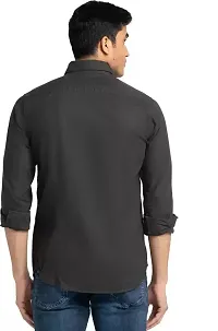 Reliable Black Cotton Solid Long Sleeves Casual Shirt For Men-thumb3