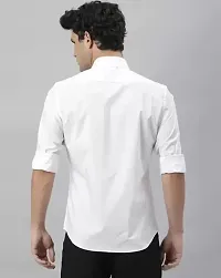 Reliable White Cotton Solid Long Sleeves Casual Shirt For Men-thumb2