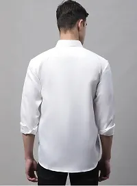 Reliable White Cotton Solid Long Sleeves Casual Shirt For Men-thumb1