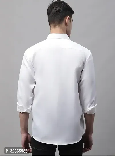 Reliable White Cotton Solid Long Sleeves Casual Shirt For Men-thumb2