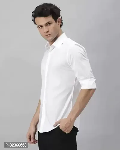 Reliable White Cotton Solid Long Sleeves Casual Shirt For Men-thumb4