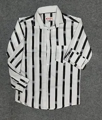 Reliable White Polycotton Striped Long Sleeves Casual Shirt For Men-thumb2