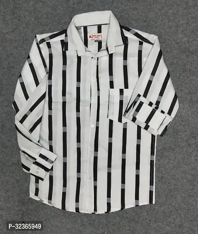 Reliable White Polycotton Striped Long Sleeves Casual Shirt For Men-thumb3