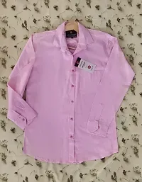 Reliable Pink Cotton Solid Long Sleeves Casual Shirt For Men-thumb2