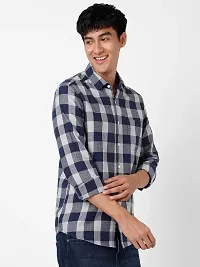 Reliable Multicoloured Cotton Checked Long Sleeves Casual Shirt For Men-thumb3