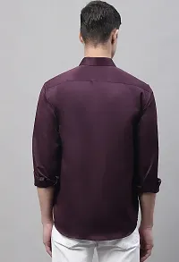 Reliable Purple Cotton Solid Long Sleeves Casual Shirt For Men-thumb3