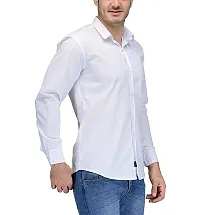 Reliable White Cotton Solid Long Sleeves Casual Shirt For Men-thumb1