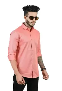 Reliable Red Cotton Solid Long Sleeves Casual Shirt For Men-thumb1