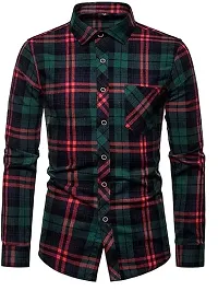 Reliable Multicoloured Cotton Checked Long Sleeves Casual Shirt For Men-thumb3