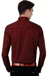 Reliable Maroon Cotton Printed Long Sleeves Casual Shirt For Men-thumb3