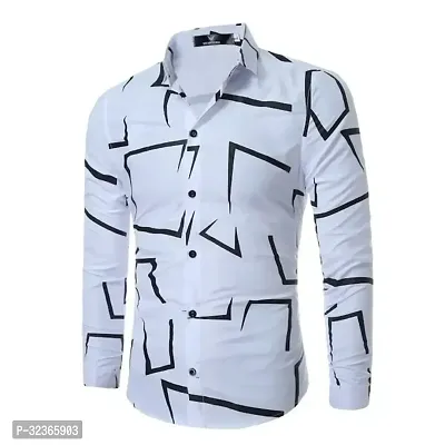 Reliable White Cotton Printed Long Sleeves Casual Shirt For Men-thumb3