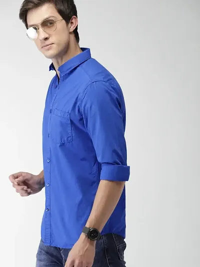 Men's Regular Fit Cotton Solid Casual Shirts