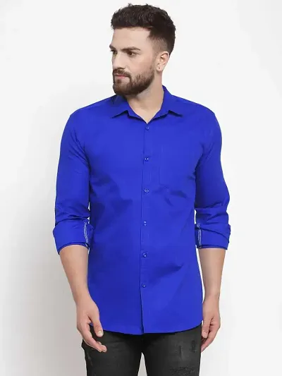 Men's Regular Fit Cotton Solid Casual Shirts