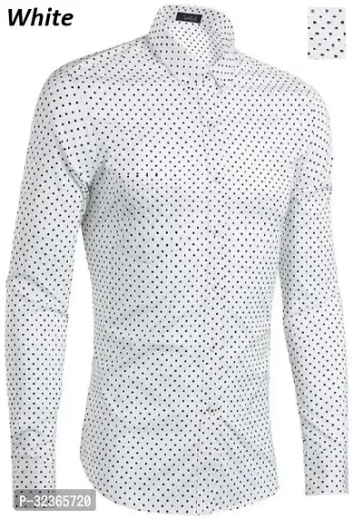 Reliable White Cotton Blend Printed Long Sleeves Casual Shirt For Men-thumb4