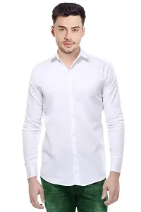 Reliable White Cotton Solid Long Sleeves Casual Shirt For Men-thumb2