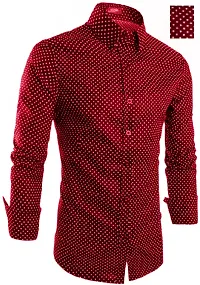 Reliable Maroon Cotton Printed Long Sleeves Casual Shirt For Men-thumb3