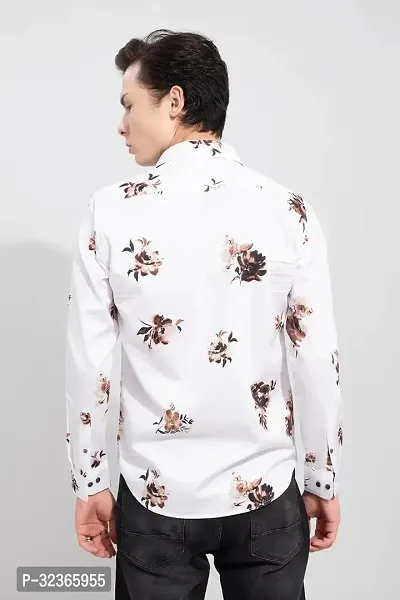 Reliable White Polycotton Printed Long Sleeves Casual Shirt For Men-thumb2