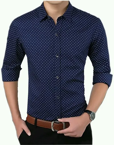 Smart Cotton Printed Regular Fit Casual Shirts For Men