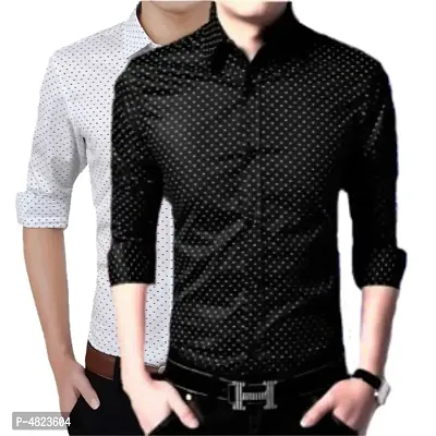 Stylish Multicoloured Printed Long Sleeves Shirt For Men Pack Of 2