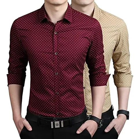 Pack Of 2 Mens Regular Fit Cotton Printed Casual Shirts
