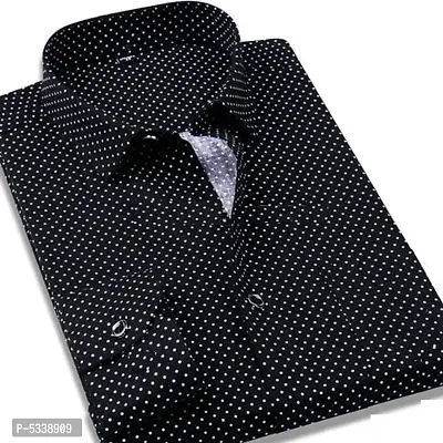Men's Regular Fit Cotton Dotted Casual Shirts-thumb0