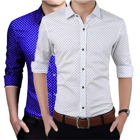 Pack of 2 Satin Slim Fit Casual Shirts